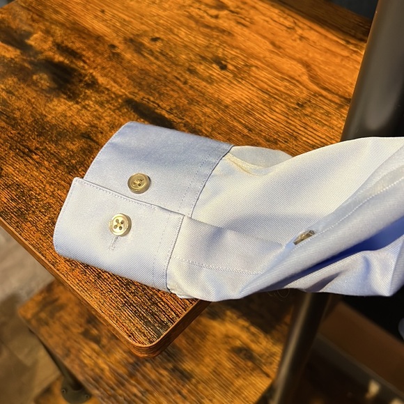 CK Calvin Klein light blue button down size 16 slim fit no iron. Gorgeous NWOT - Picture 5 of 6